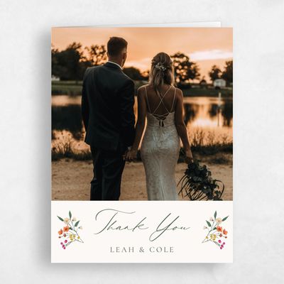 Beige Whimsical Wedding Thank You - Agave Photo