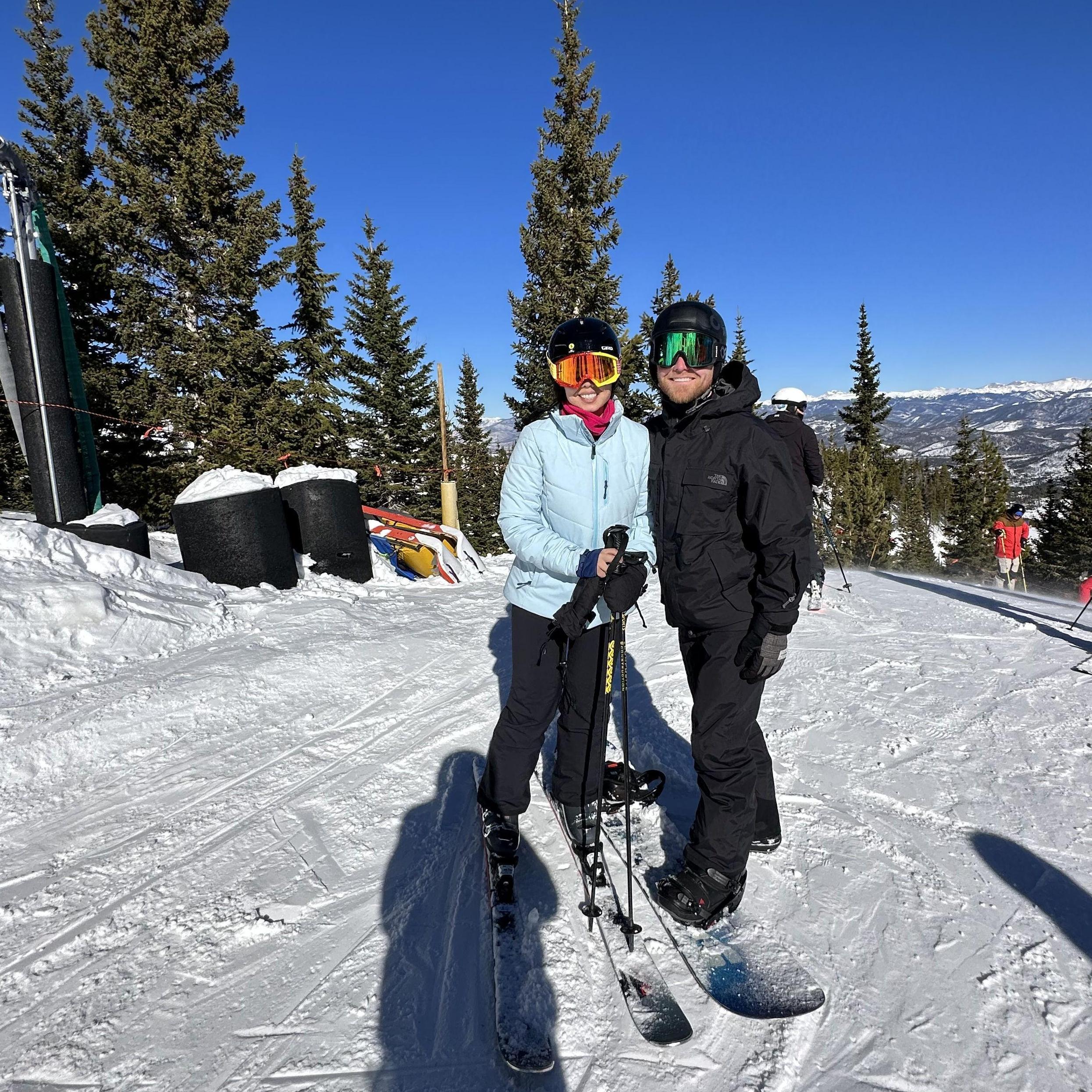 Don't let this photo fool you! Justin is now a skier ;)