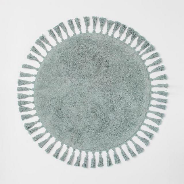 Round Tasseled Bath Mat