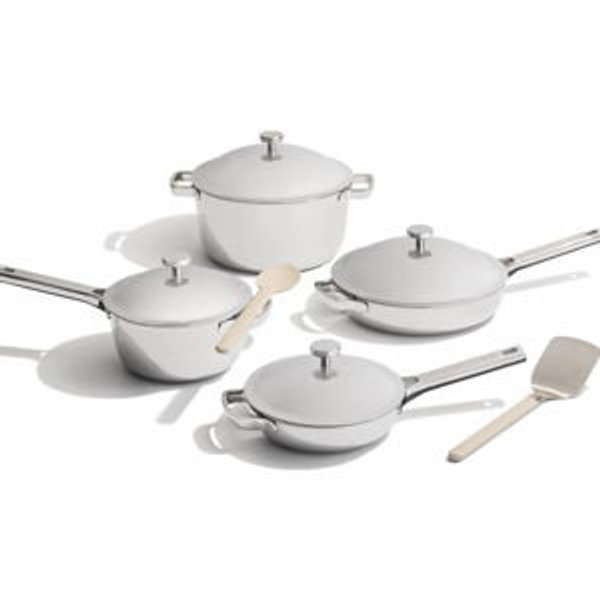 Our Place Titanium Pro Cookware Set | 10-Piece Pots and Pans Set with Always Pan Pro, Perfect Pot Pro & Minis | Non-Toxic No-Coating Nonstick | Induction & Oven-Safe up to 1000°F | Chrome