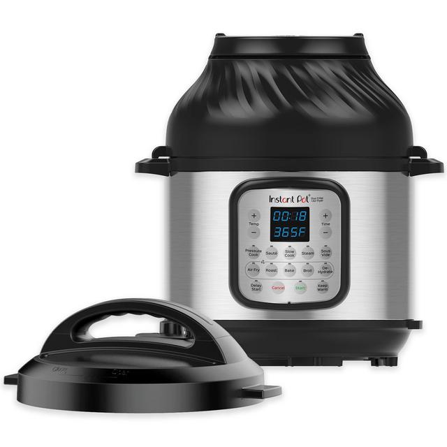 Instant Pot Duo Crisp Large 6Qt 11-in-1 Air Fryer Electric Pressure Cooker Combo with Multicooker Lid that Air Fries, Steams, Slow Cooks, Sautés, Dehydrates More, Free App With 1300 Recipes