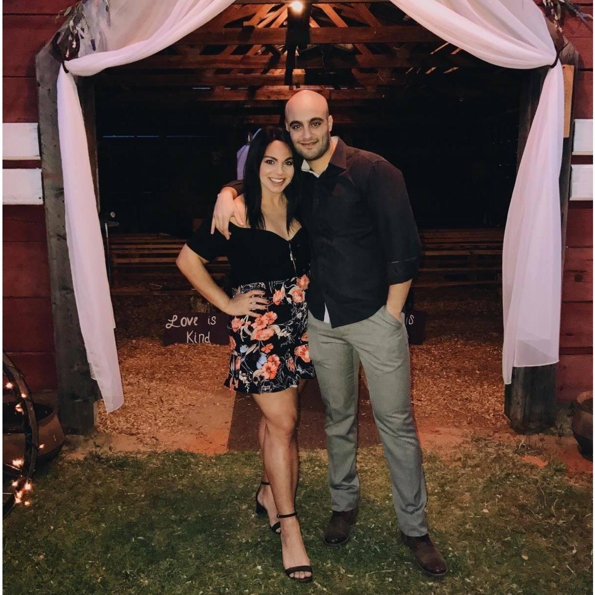 Our first wedding together, the first time David met my family and our first official photo together.
