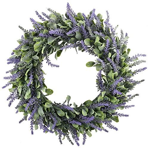 GTidea 16" Artificial Lavender Wreaths Flowers Arrangements Front Door Wall Home DIY Floor Garden Office Wedding Decor in Purple