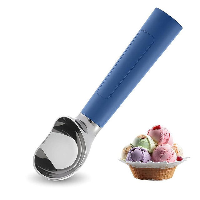FrostJoy Heated Ice Cream Scoop, USB Rechargeable Electric Scooper with LED Display, Heats to 158°F for Hard Ice Cream, Easy for Seniors & Kids, IP67 Waterproof – Blue