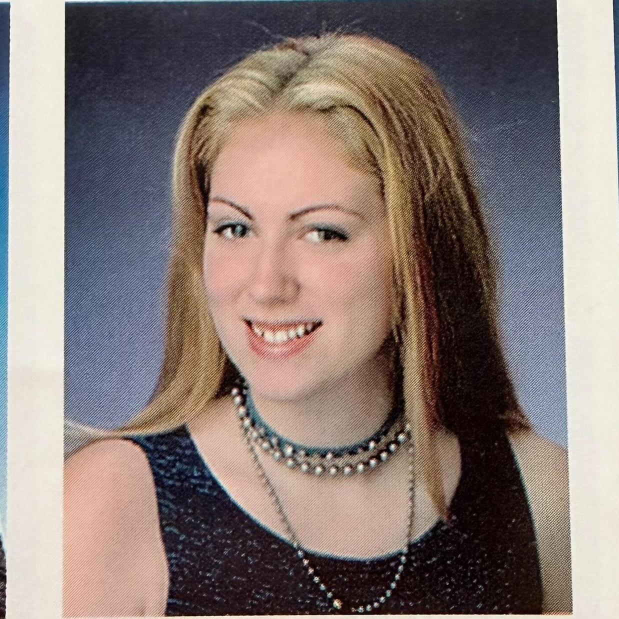 2002 Yearbook…and the ball chain necklace belongs to the groom 😂