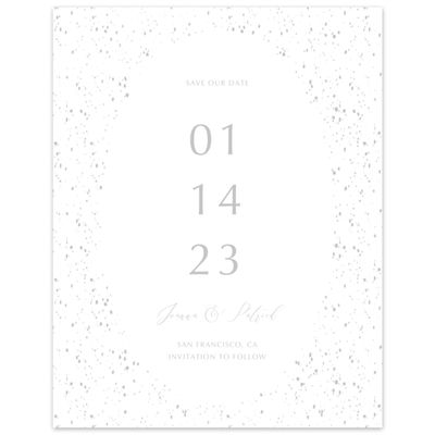 White Wedding Digital Save the Date - Glacier Frame
