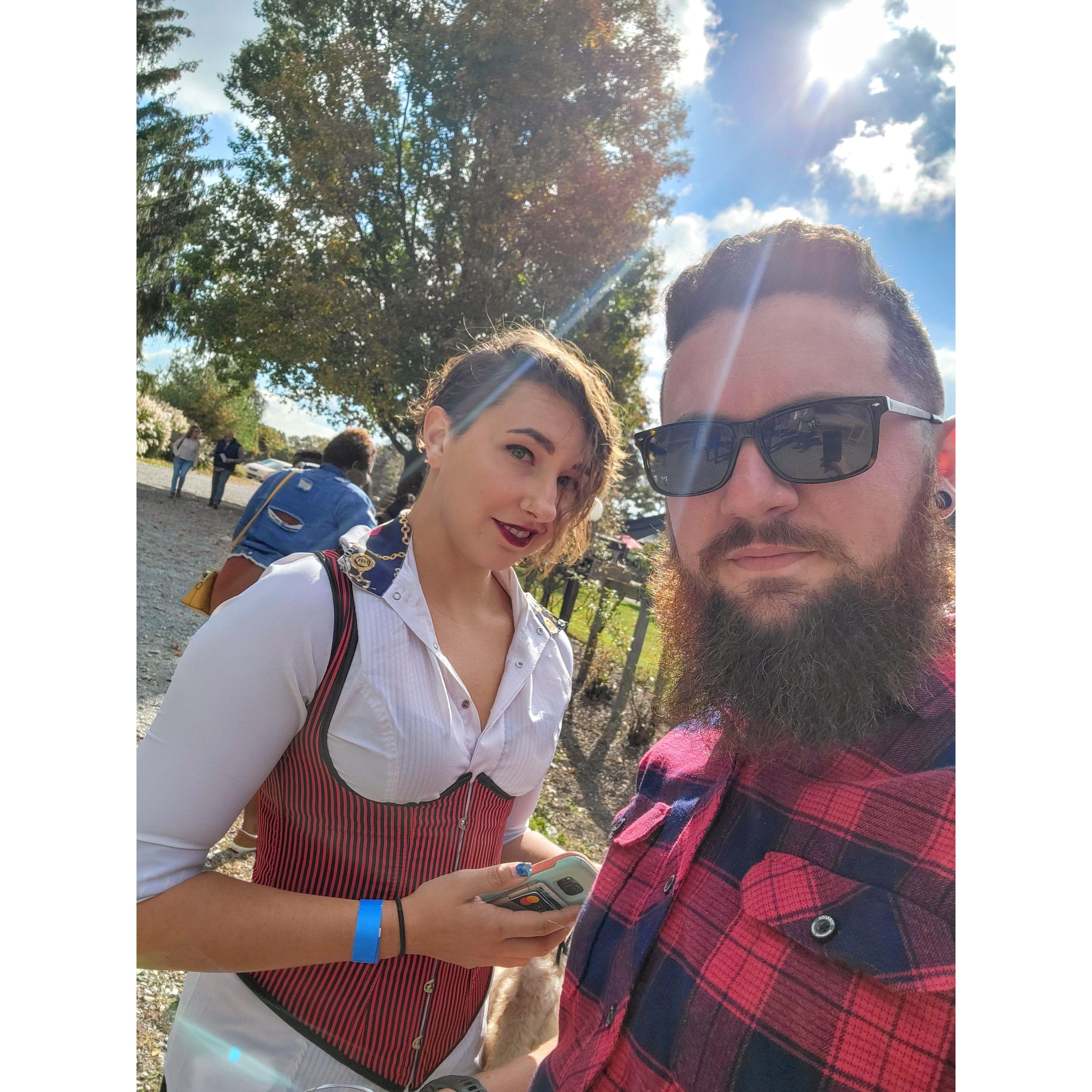 in costume and still a character