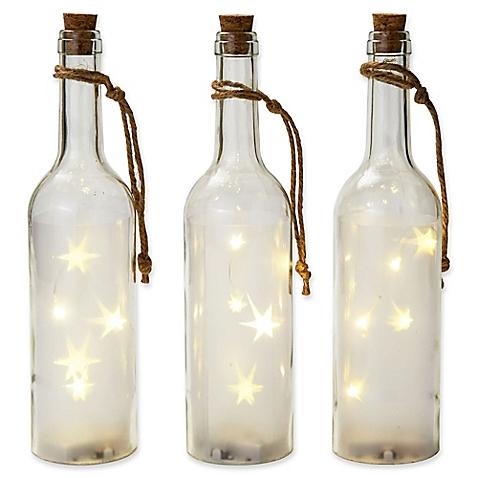 Lifetime Brands Elements Holographic LED Bottle Lights (Set of 3)