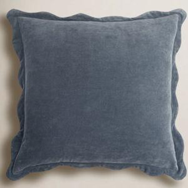 Birch Lane™ Collier Scalloped Edges Throw Pillow 22" | Slate