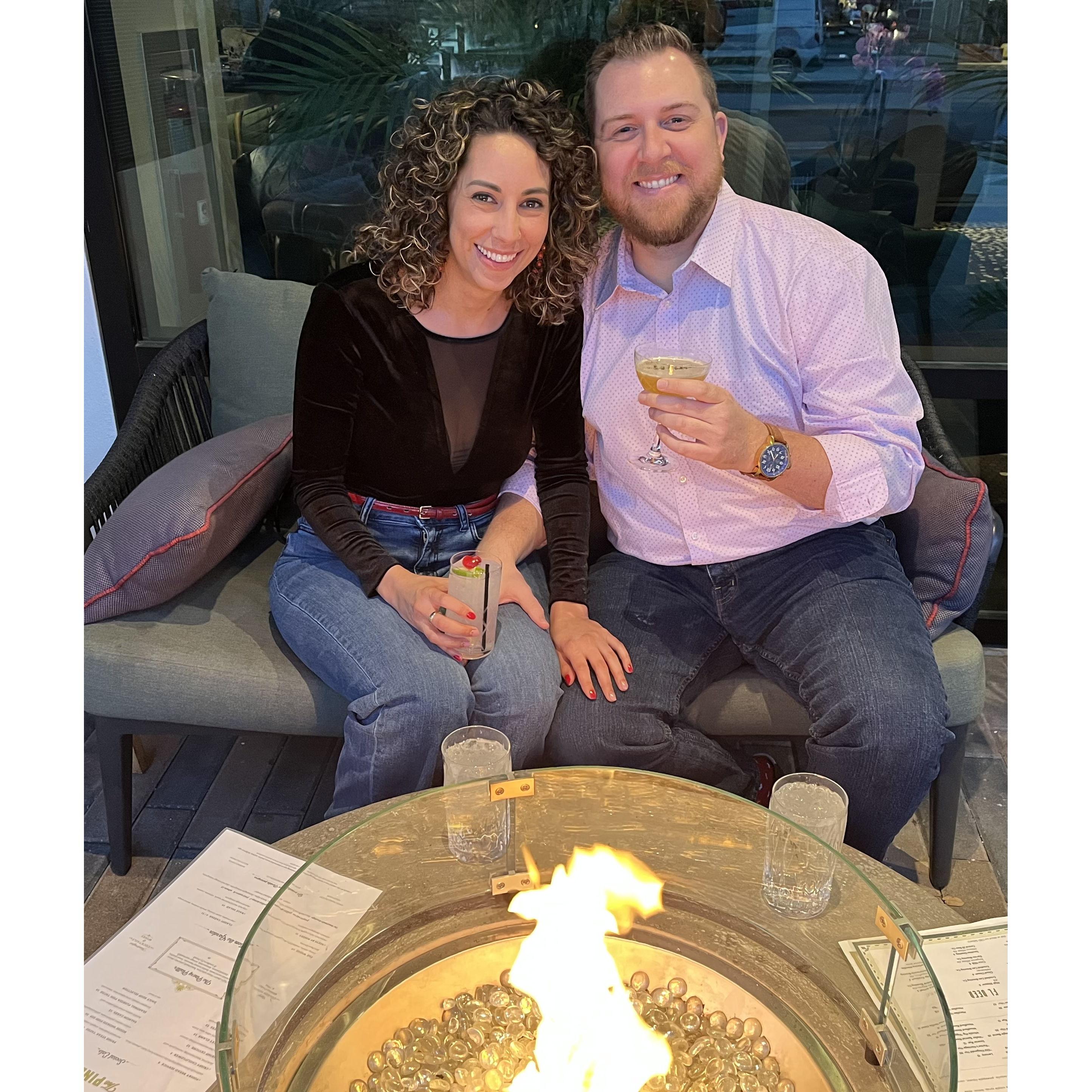 Our first Valentine's Day. Christina asked Stephen to be her boyfriend (in beer can poetry) this night. 2.14.22