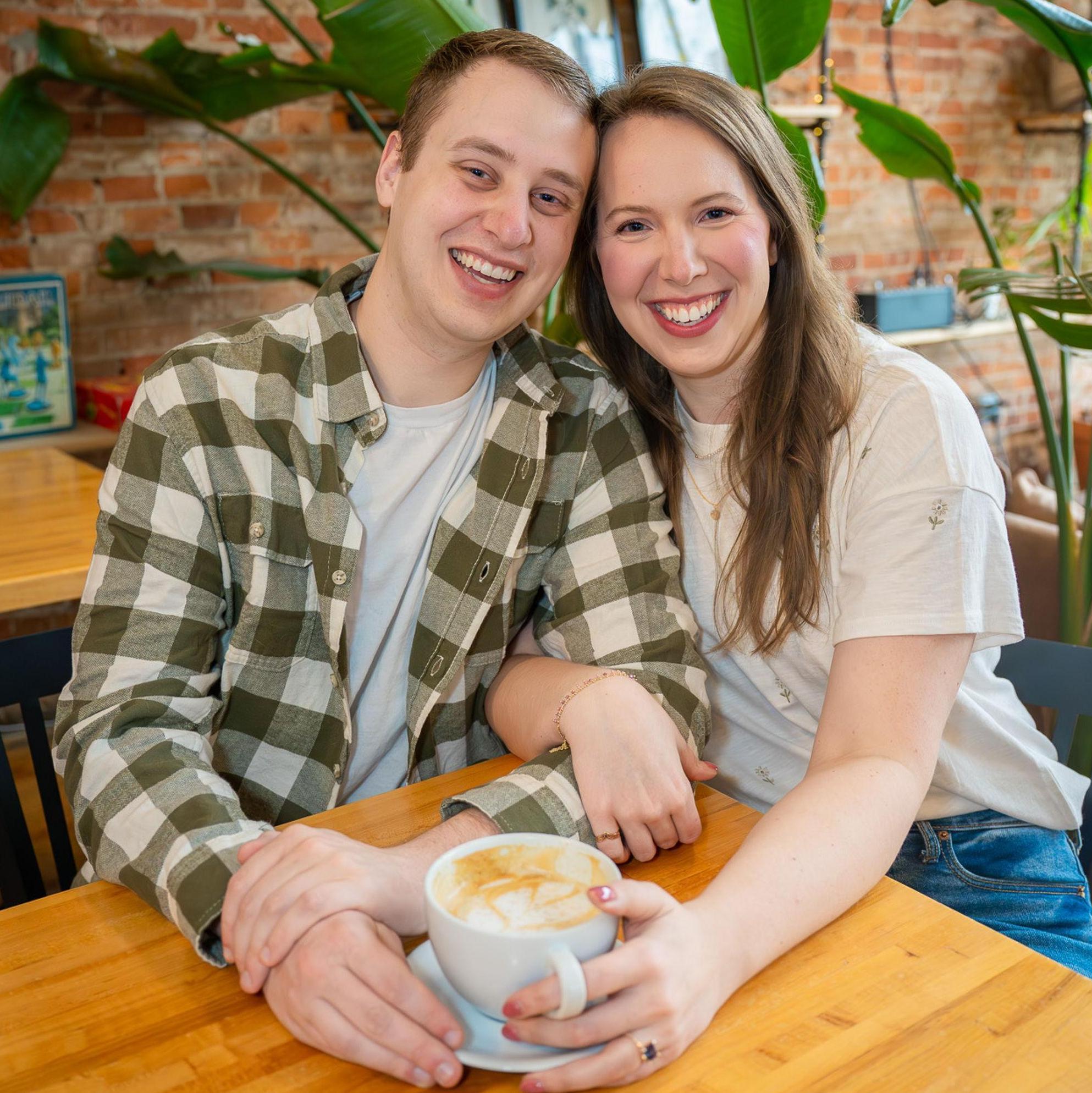 Our story started in 2019 when we matched on Hinge. After messaging about cats, cringy pickup lines, and board games, we met at Cafe Steam before going to a Rochester Symphony concert.