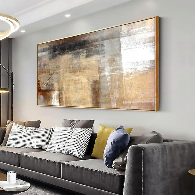 Wall Art Abstract Wall Decor Yellow Black Ink Canvas Painting Modern Artwork for Living Room Bedroom Dining Room Home Office Decor 30"x60" with Framed