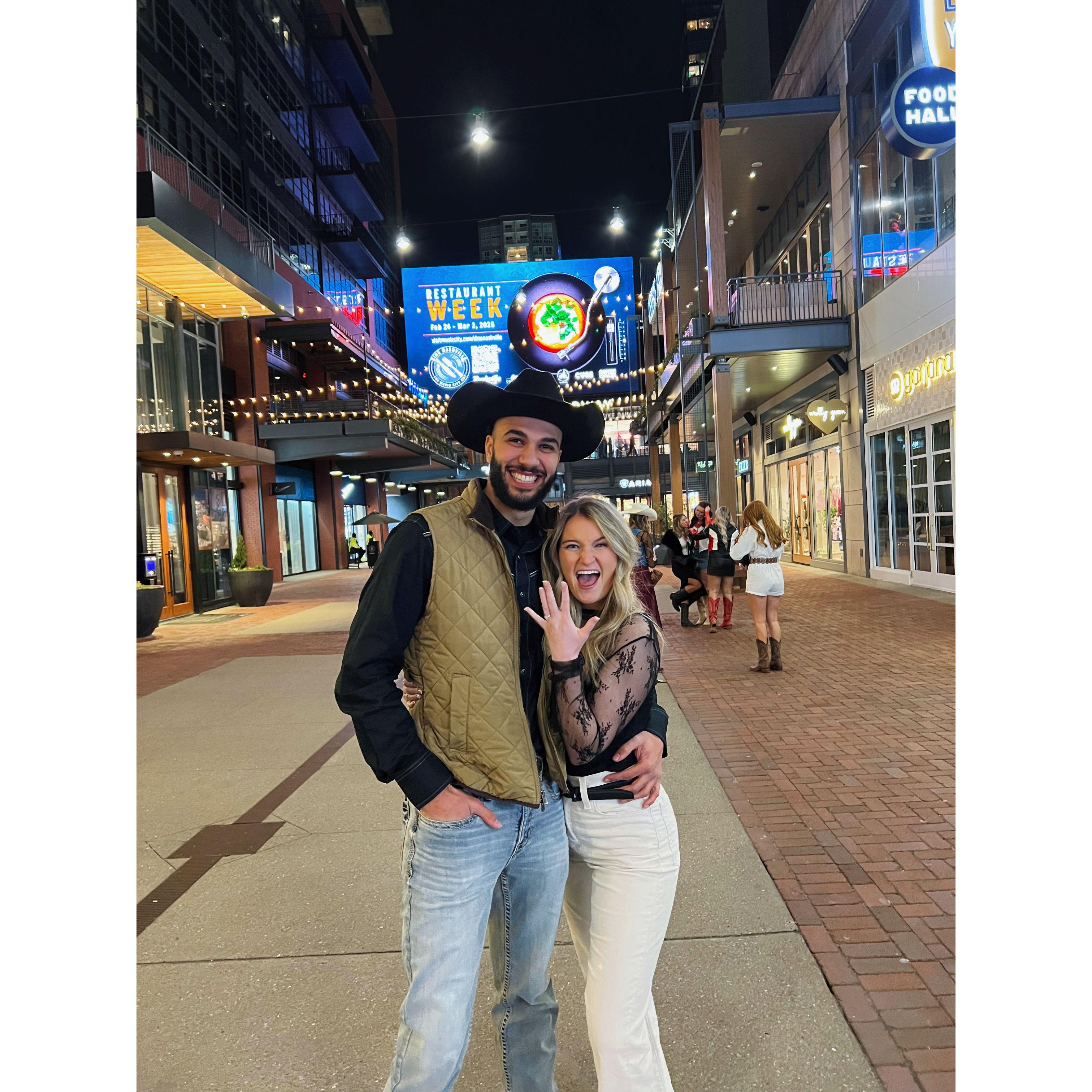 A night in downtown Nashville celebrating the big engagement!