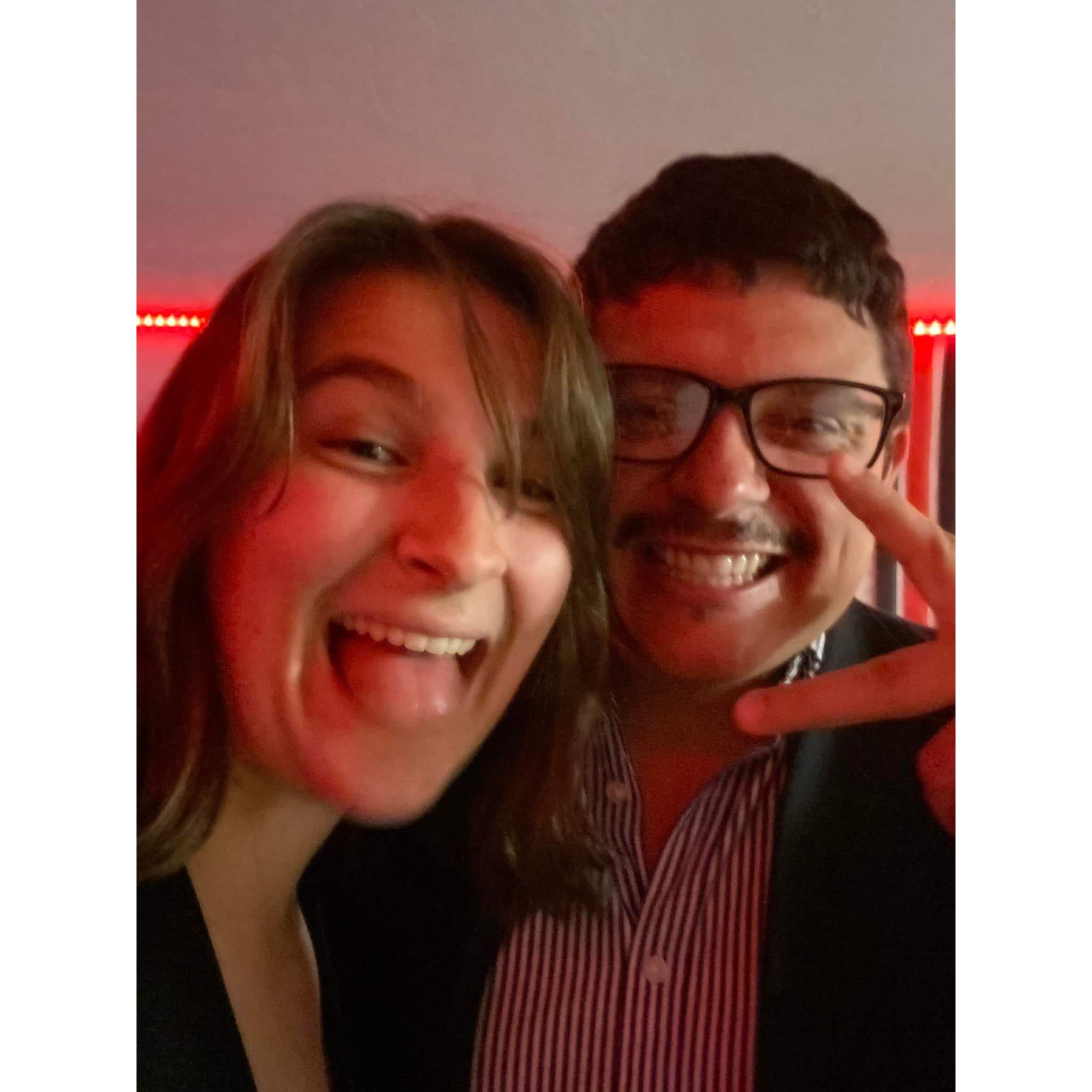Right after we hit the jackpot on the penny slots.