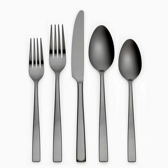 Ornative Kathryn 20-Piece Stainless Steel Flatware Set| Silverware Set for 4| Matte Black | Includes Forks, Knives, and Spoons |Dishwasher Safe |Durable and Easy Care| Best Silverware