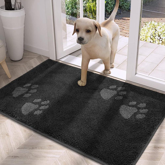 PURRUGS Dirt Trapper Door mat 24" x 35.5", Non-Skid/Slip Machine Washable Entrance Rug, Shoes Scraper, Dog Door Mat, Super Absorbent Floor mat for Muddy Wet Shoes and Paws