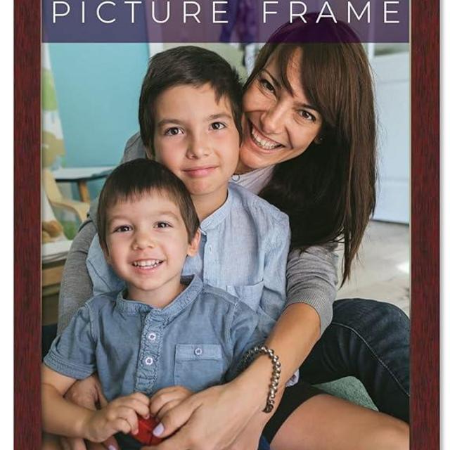 18x36 Frame Brown Solid Wood Picture Frame Width 0.75 Inches | Interior Frame Depth 0.5 Inches | Dark Wood Traditional Photo Frame Complete with UV Acrylic, Foam Board Backing & Hanging Hardware