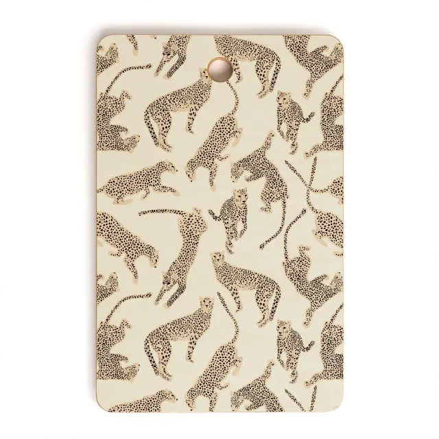 Iveta Abolina Cheetahs Tan Cutting Board Rectangle - Deny Designs