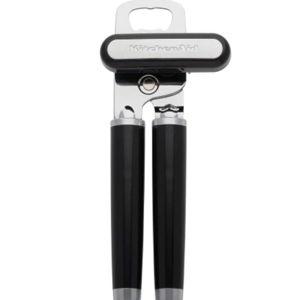 KitchenAid Classic Multifunction Can Opener and Bottle Opener Easy to Use, Razor Sharp Stainless Steel Cutting Wheel, Soft Ergonomic Handles, Black