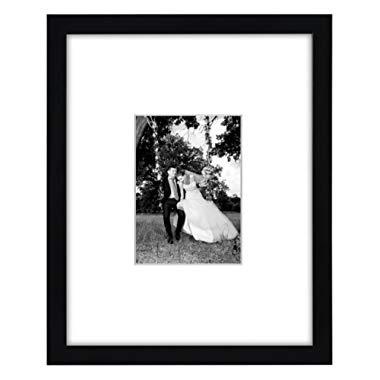 Americanflat 11x14 Black Frame Displays 5x7 Pictures Without Mat