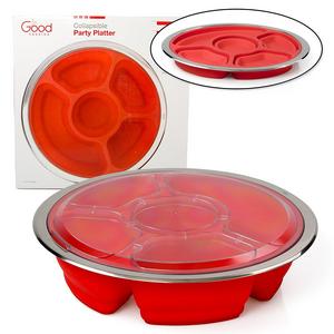 Good Cooking - Appetizer Serving Tray and Collapsible Party Platter with Lid - BPA Free