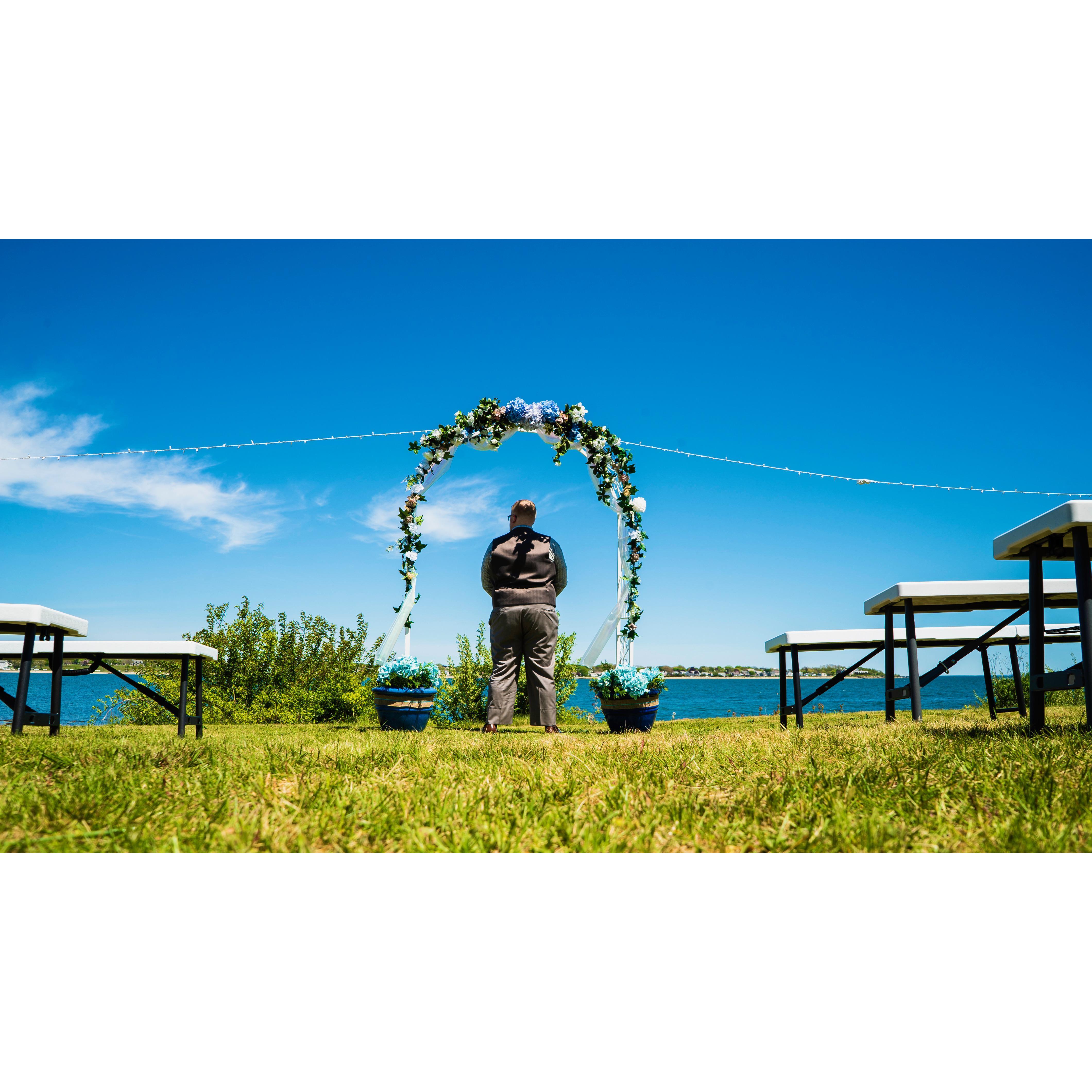 Waiting for his bride