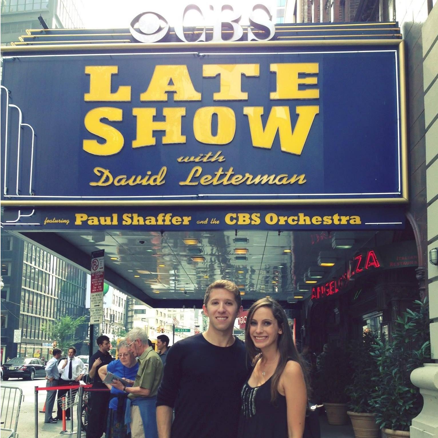 We got to sit in the front row of The Letterman Show, New York September 2013
