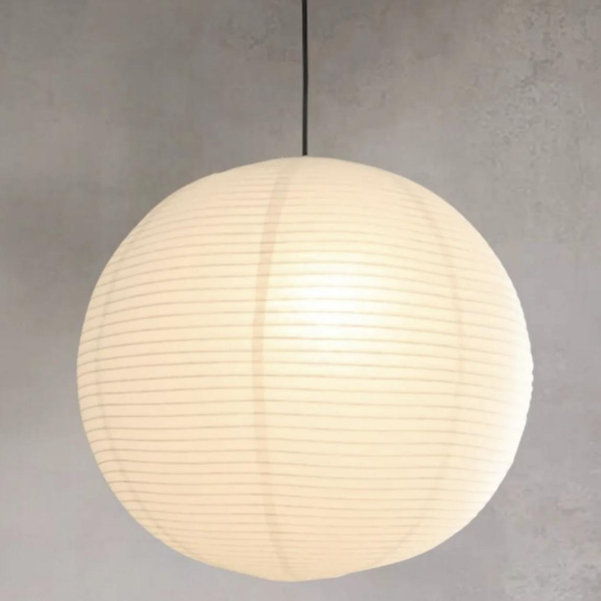 Nogy Japanese Off White Round Paper Pendant 29.5” Hardwired