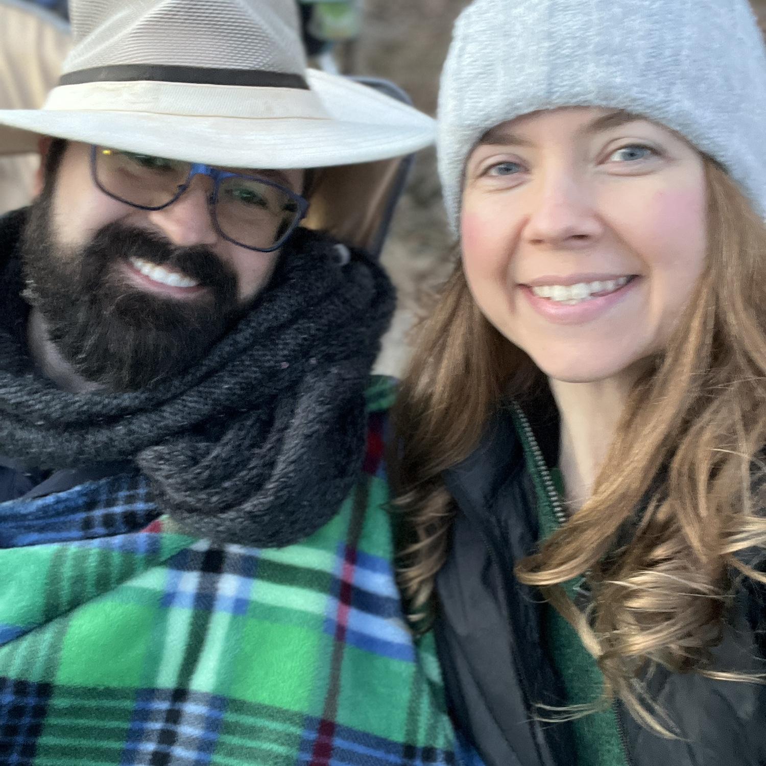 Dave and Allison watched their first Christmas parade together - it was very cold!