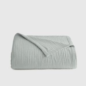 Organic Airy Gauze Blanket - Color: Mist, Size: Full/Queen