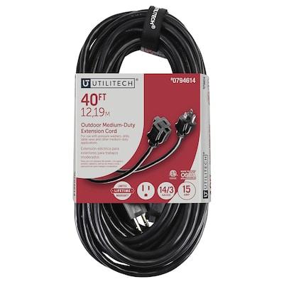 Utilitech  40-ft 14 / 3-Prong Outdoor Sjtw Medium Duty General Extension Cord