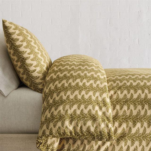 Pierce & Ward Foliage Duvet Full/Queen, fir Green