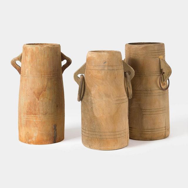 Found Wood Milk Jug/ Vase