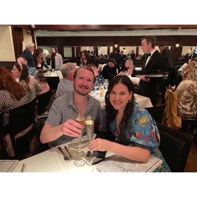 After the proposal at Joe's, our favorite restaurant!