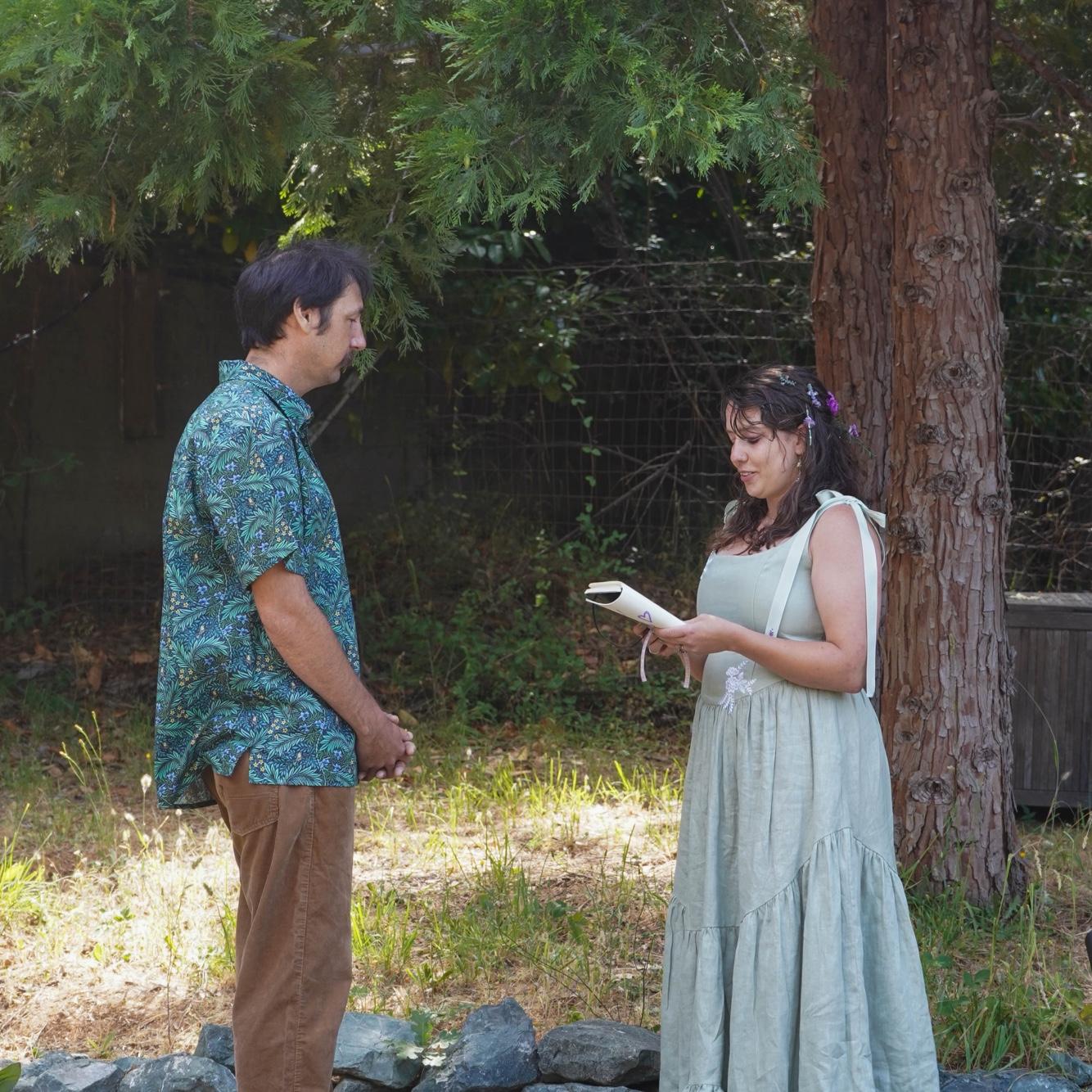 Julia opted to read her vows first.