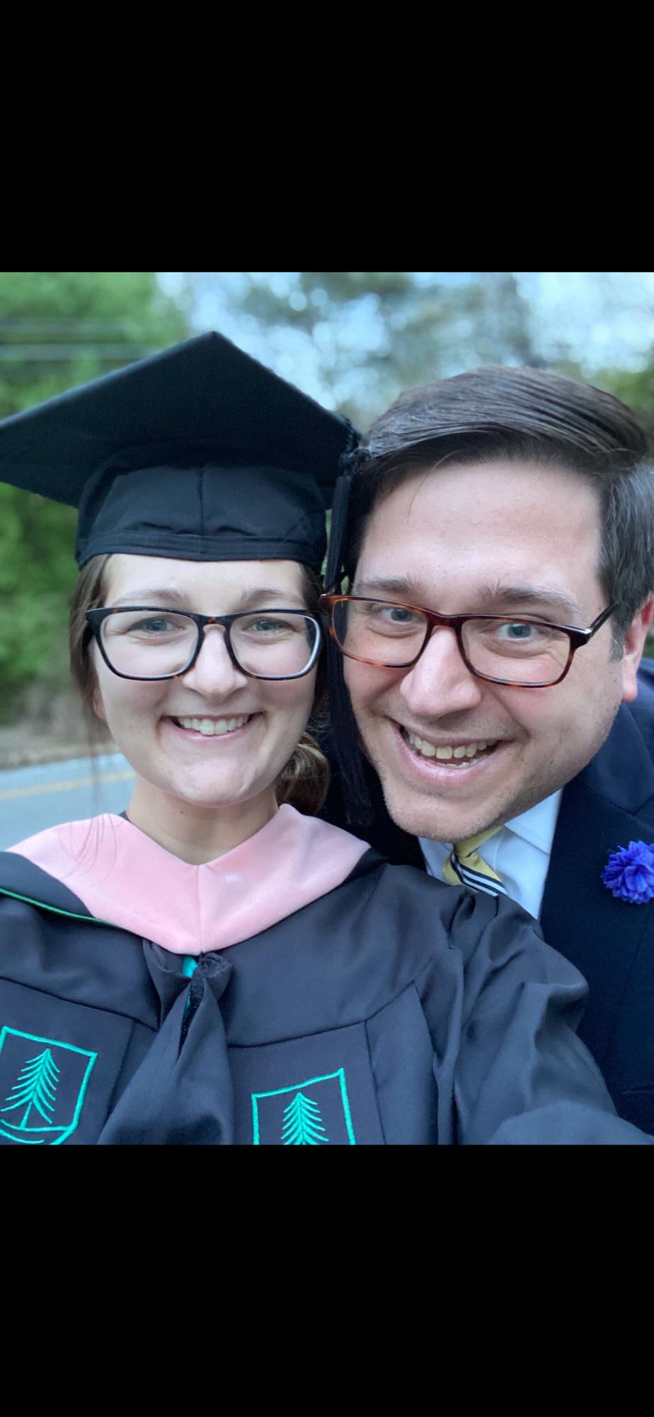 Fresh off an ICU shift, Steph had a home "graduation" for her NP degree!