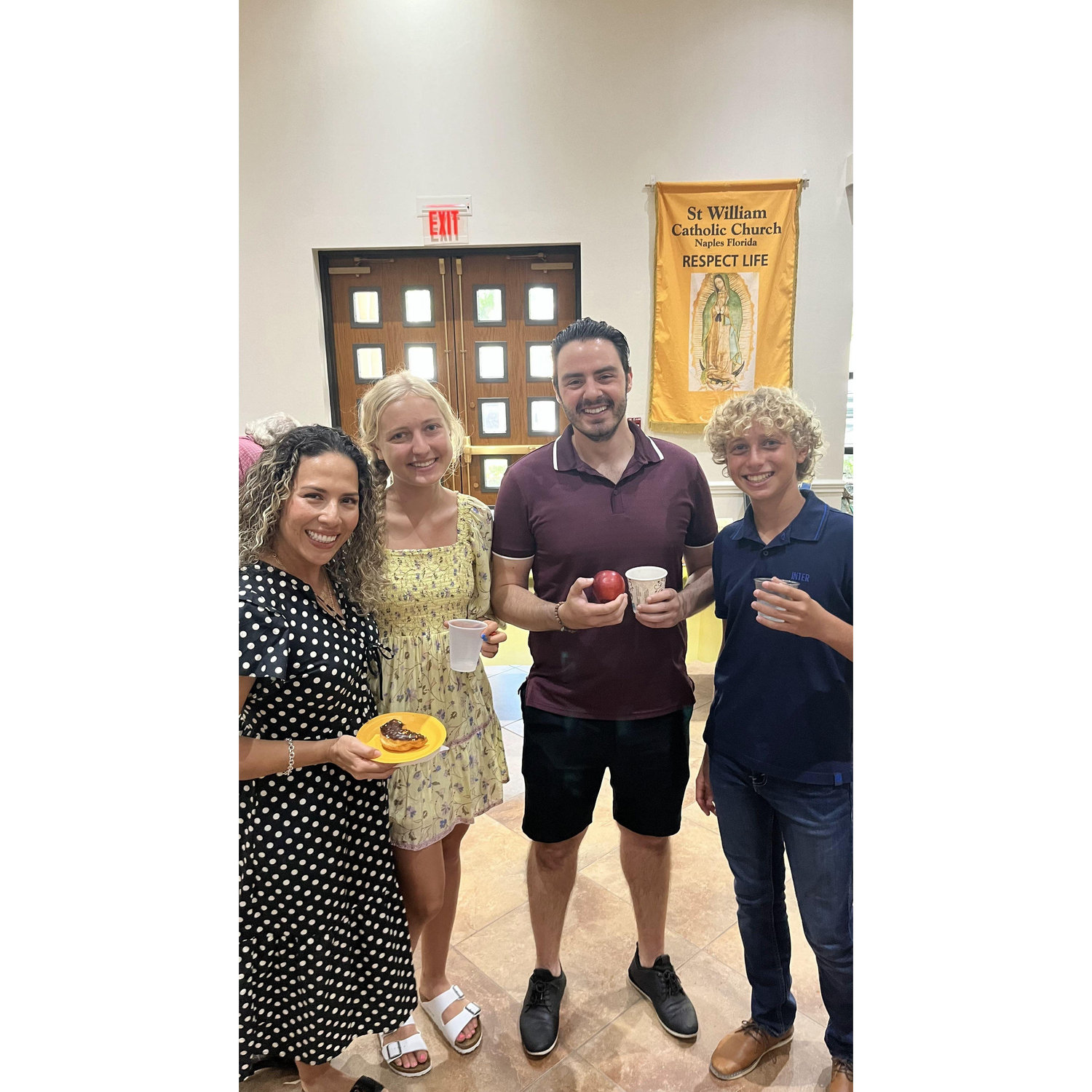 Coffee and Donuts after Mass at St. William with Anabella and Giancarlo