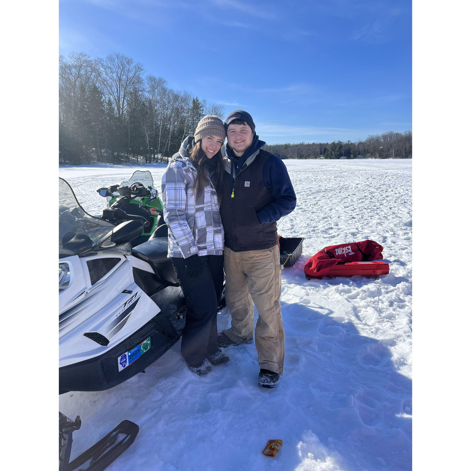 Snowmobile and ice fishing trip in Rhinelander
