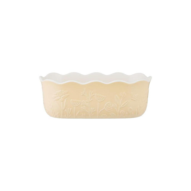 Mason Cash in The Meadow Yellow Loaf Pan 22.5 x 12 x 8cm | 1.1 Litre Floral Embossed Stoneware Bread & Cake Oven-to-Table Dish