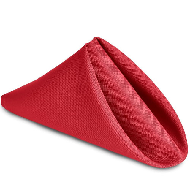 Hiasan Cloth Napkins Set of 6, 18 x 18 Inch, Washable Red Dinner Napkins with Hemmed Edges for Restaurant, Wedding and Holiday