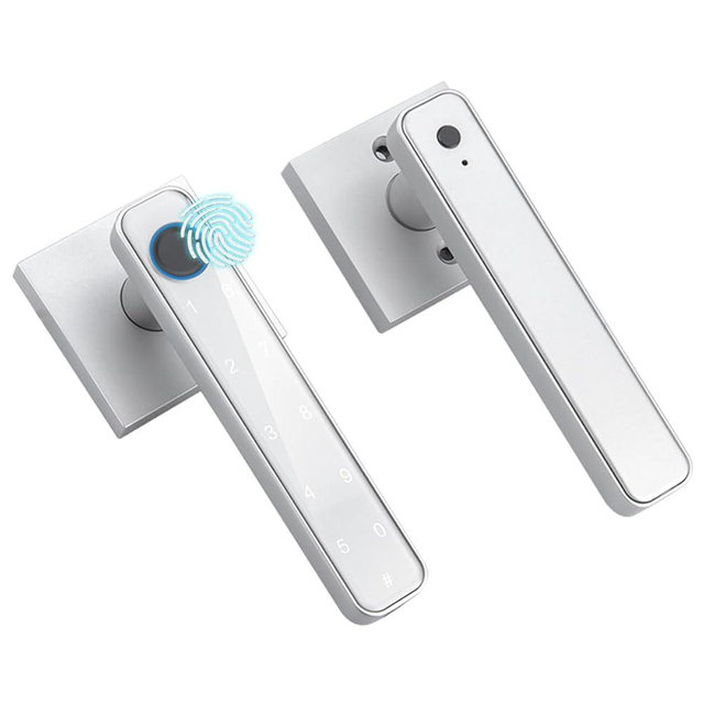 bijialock Fingerprint Smart Lock,3 in 1Touchscreen Door Lock, Biometric Door Lock with 50 Fingerprints, 100 Codes, Keyless Entry Front Door Lock with keypad for Home&Hotel&Office&Indoor Door (Sliver)