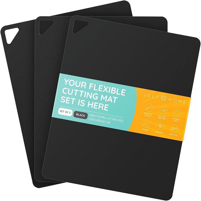Extra Thin Flexible Cutting Boards for Kitchen, Cutting Mats for Cooking, Colored Cutting Mat Set, Non-Slip Cutting Sheets, Flexible Plastic Cutting Board Set of 3, 15"x12"