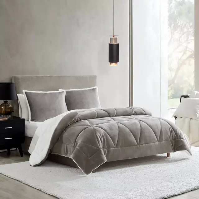 UGG® Avery 3-Piece Reversible Full/Queen Comforter Set in Storm Grey