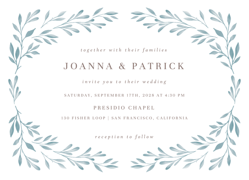 Oriana Landscape | Blue Sage Mist | Zola Wedding Invitations