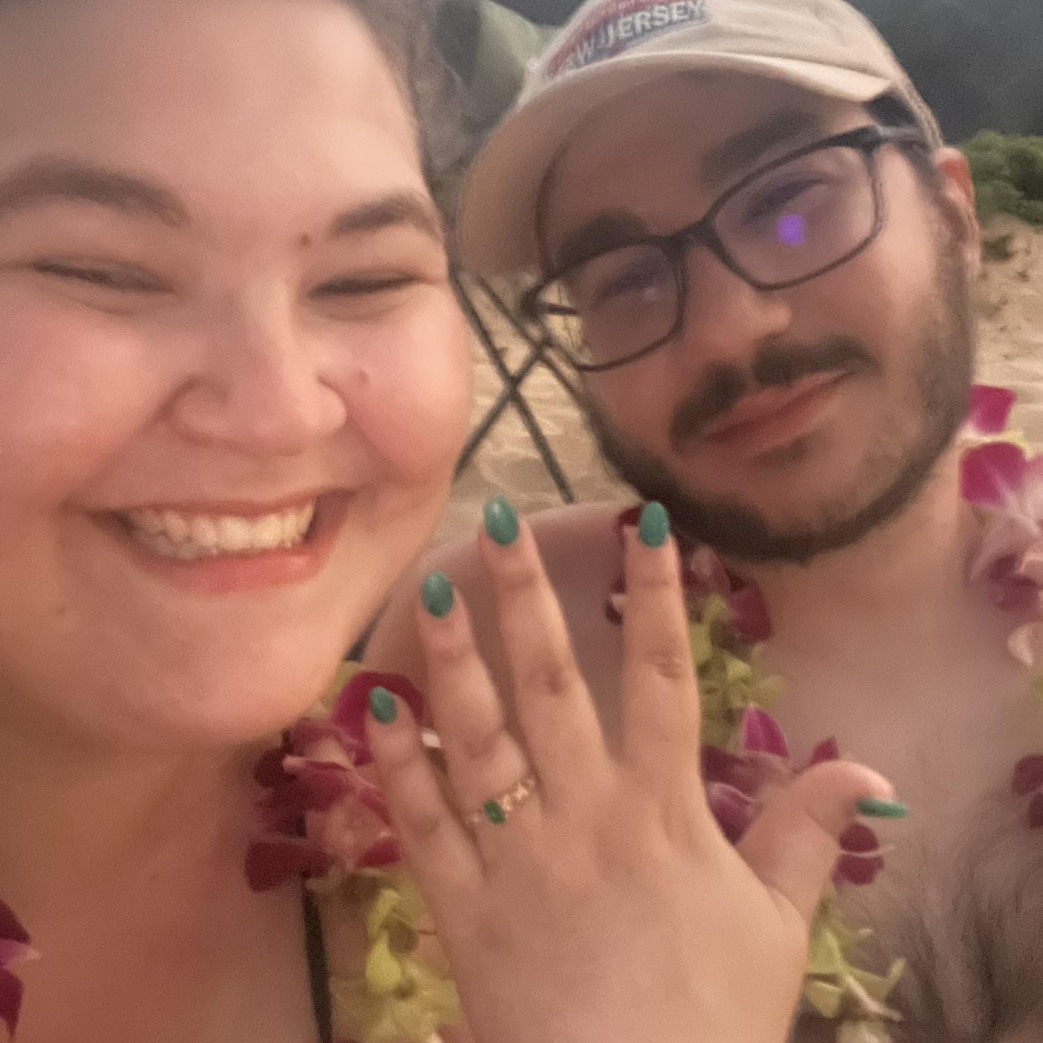 5 months of planning payed off 04/03/2025 David proposed off the north shore of Oahu with the help of his brother Dustin, his groomsman Ethan, and the legendary Cory.