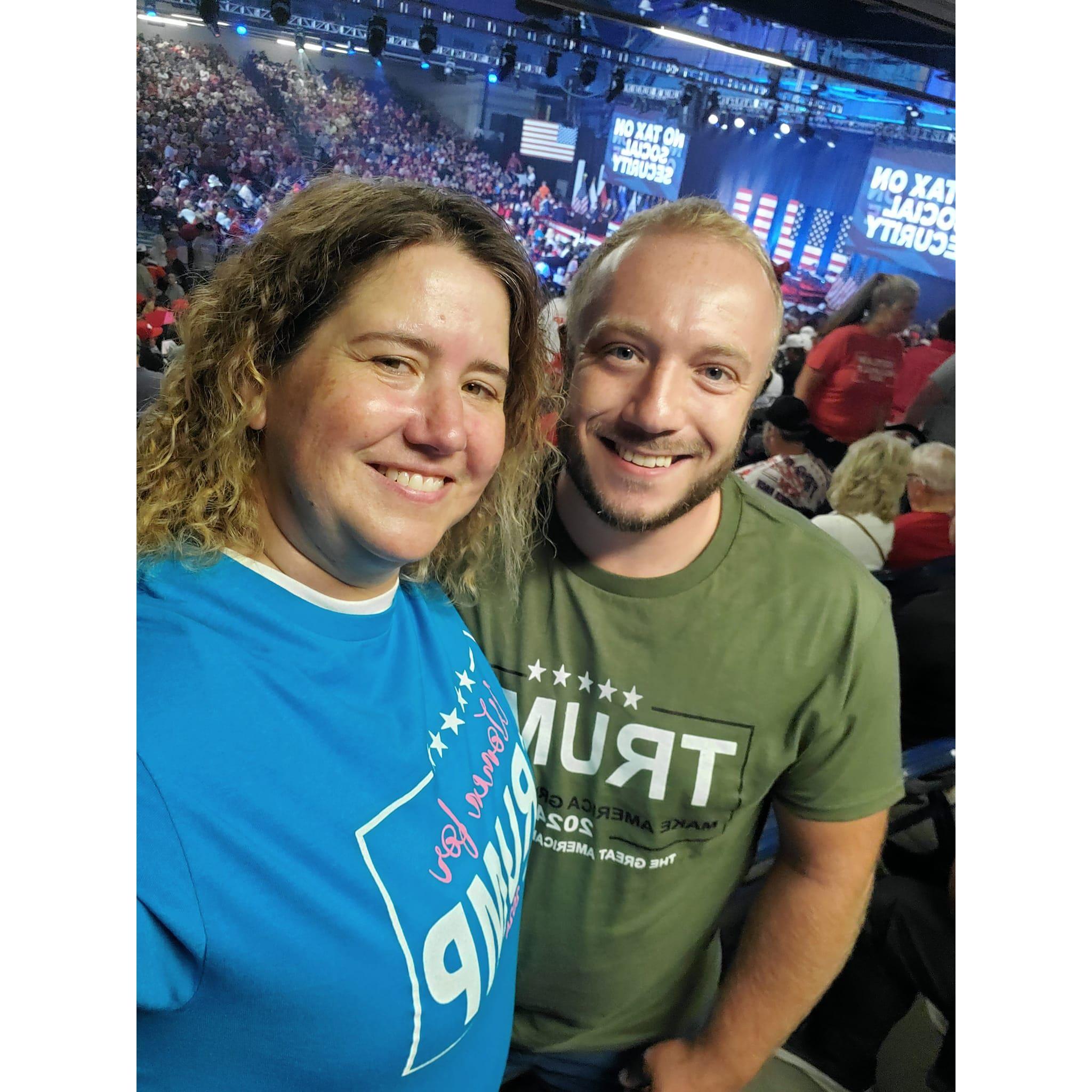 Waiting for Trump. Kyle had just gotten over Covid and we didn't know it yet but he had passed it on to me and I would be sick the next day. Oops