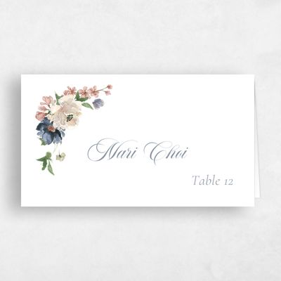 White Wedding Place Card - Windansea