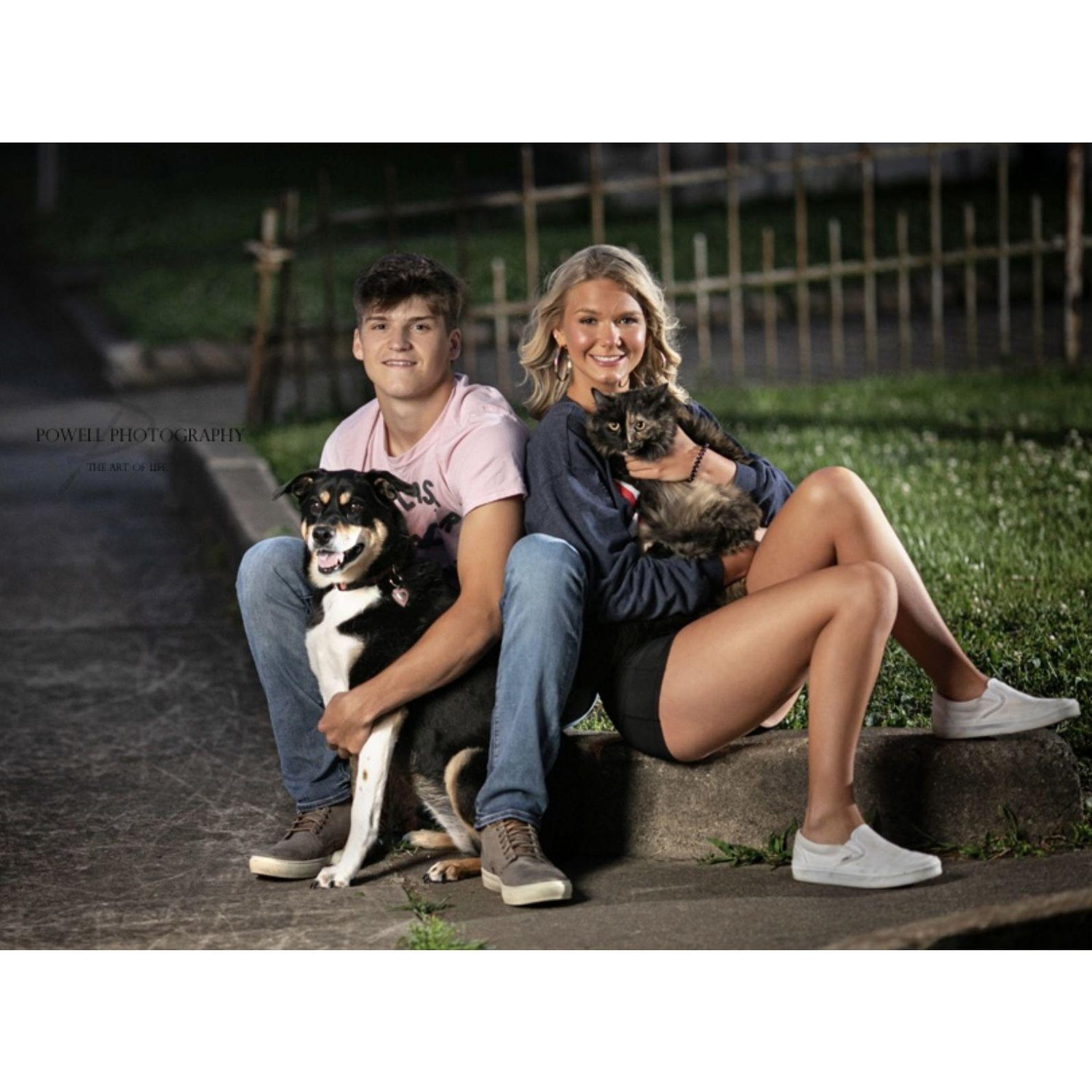 Bailee's dog, Sarah and cat, Cece for her senior photos