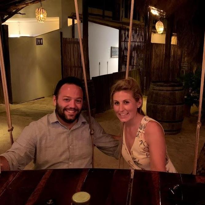 Enjoying the sun, sand and cervasas in Tulum in Feb of 2019. One of Danielle and Eric's favorite places so far!