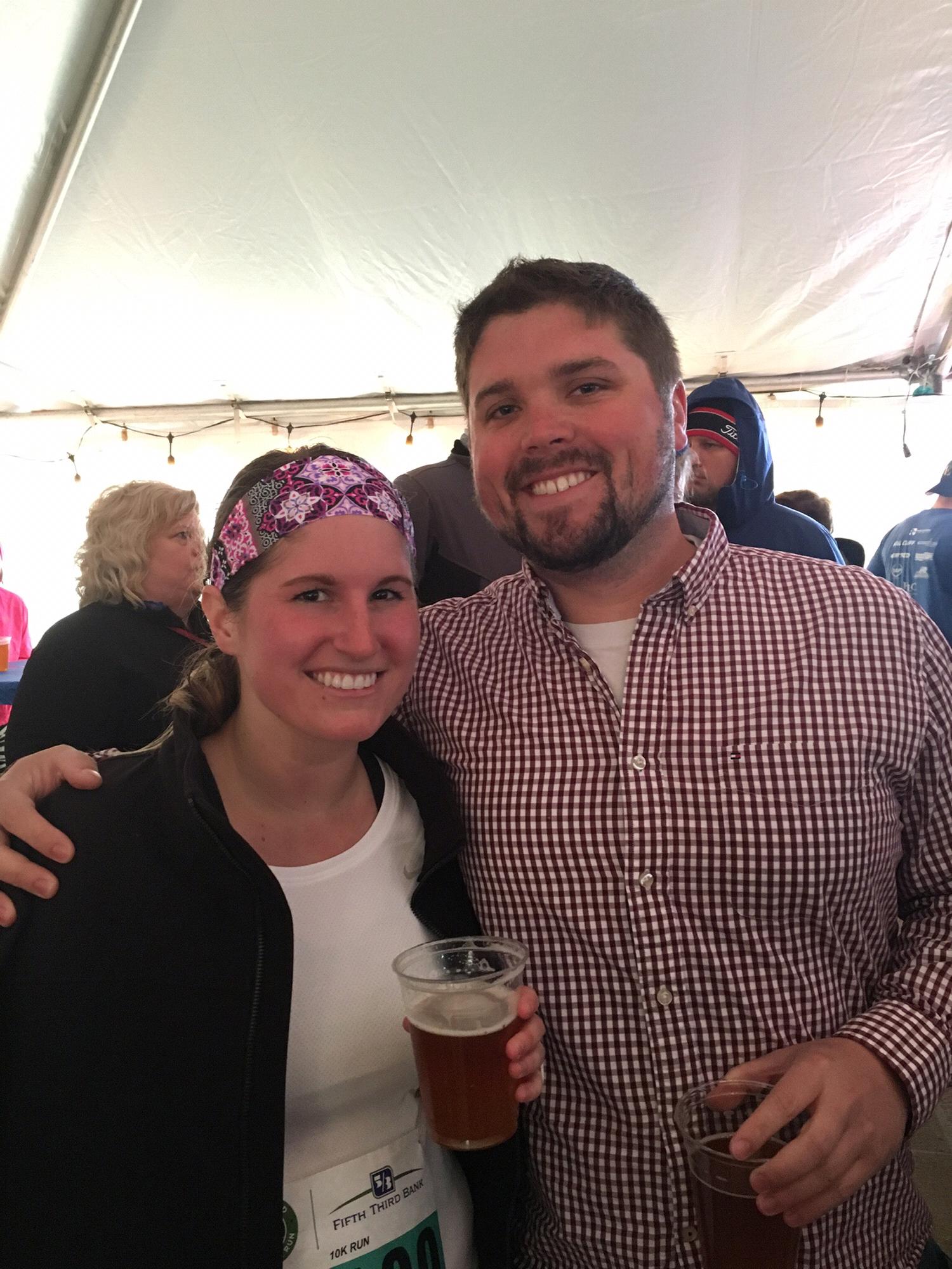 Heather's first 10K race. Joe asked Heather to be his girlfriend the following day.